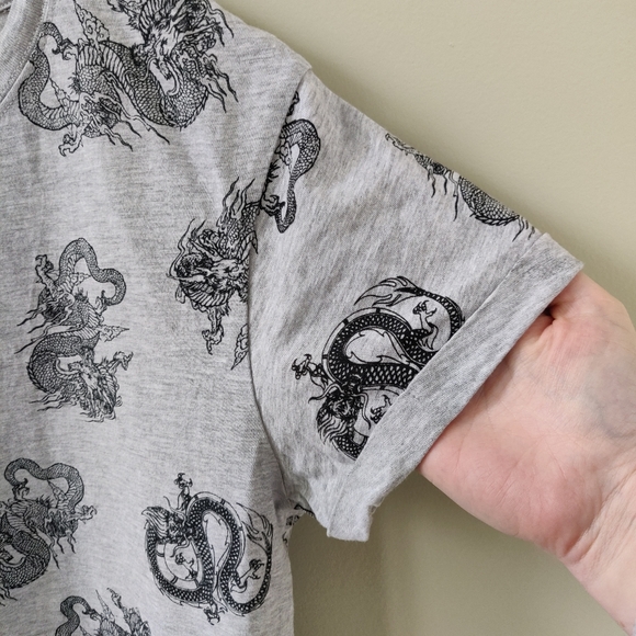 We Care (Weekend Edition) Dragon Print T-shirt Organic Cotton Large - Picture 6 of 8